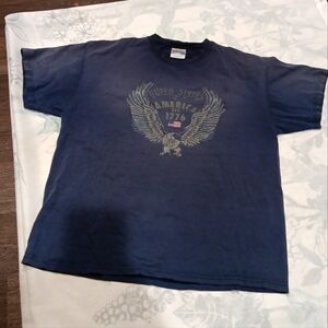 Vintage Hanes Short Sleeve T Shirt Mens 90s Eagle Stars and Used SSYR-0 Size L